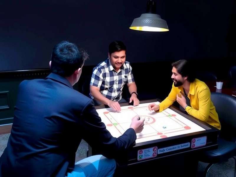 Indian Carrom Players with Trophy Indian Carrom Players Celebrating